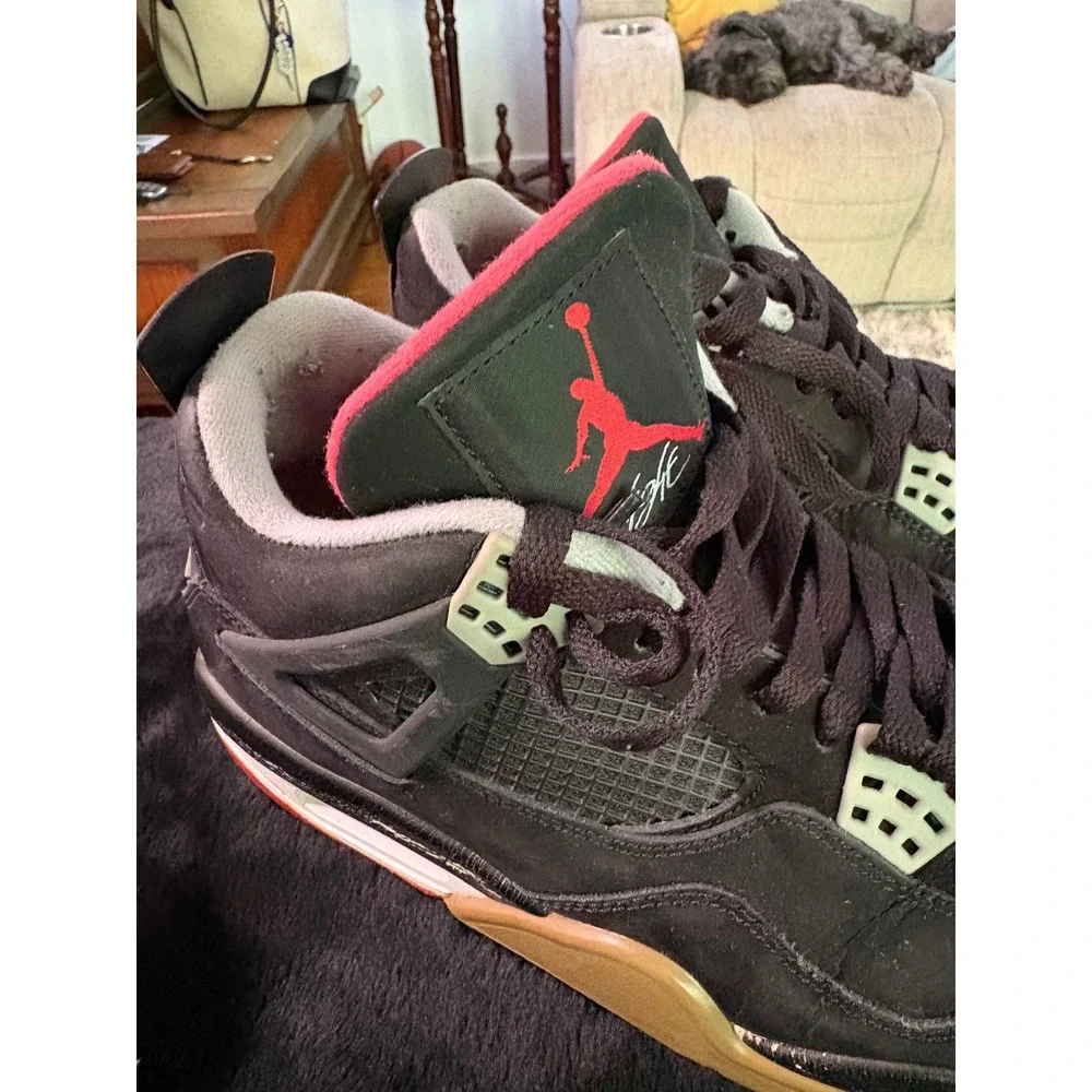 Jordan 4 Retro Bred 2012 Black Red Grey Sneakers 308497-089 Mens 9.5